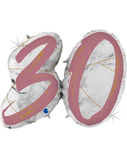 Шар Цифра 30 Розовое Золото 109см